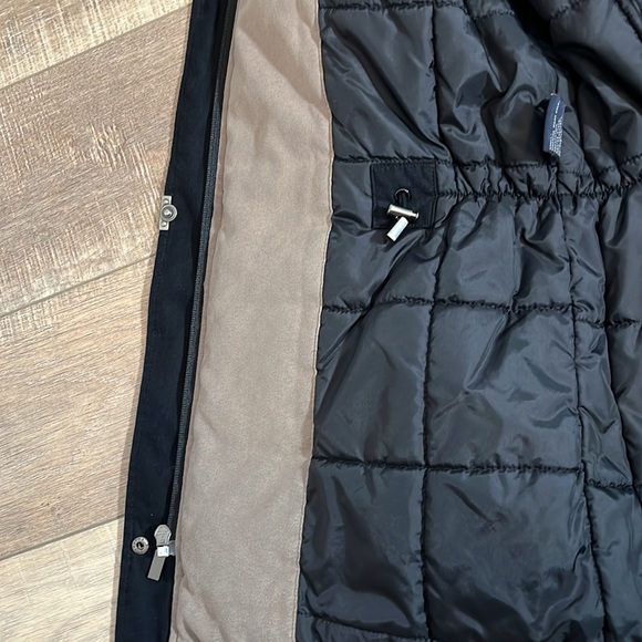 London Fog zip & button jacket removable hood lined pockets adjustable waist S - Picture 12 of 16
